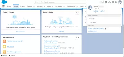 SalesForce Lightning nasıl kullanılır? : Kullanıcı ayarları ve tercihler menüsü