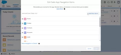 How to use SalesForce Lightning? : Edit sales app navigation items