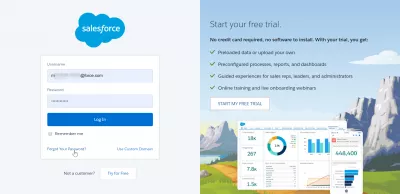 Hvordan bruges SalesForce? : Login på SalesForce platform