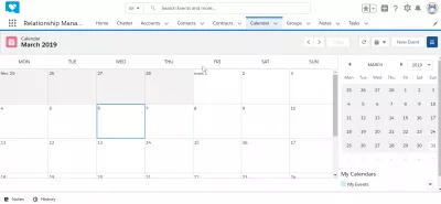 Kako se koristi SalesForce? : Primjer interfejsa SalesForce: kalendarski modul