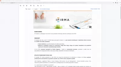 „Ifirma“ apžvalga: kaip gerai Lenkijos įmonės apskaita ir CRM? : Metų pabaigos el. Pašto komunikacija apie galimus įmonės optimizavimo sprendimus