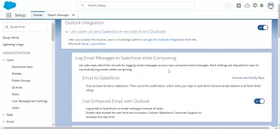 How To Solve *영업* Does Not Show In Outlook? : SalesForce 설정에서 Outlook 통합 활성화