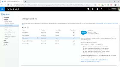 How To Solve *Pardavimų galia* Does Not Show In Outlook? : * „Salesforce“* „Outlook Add-Ins Management Management“ meniu įjungtas priedas