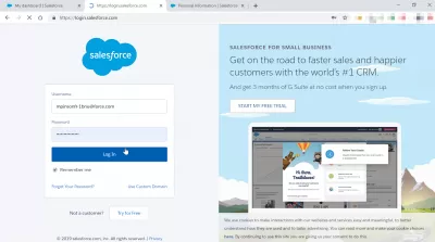 چگونه می توان به عنوان کاربر دیگری در Salesforce وارد سیستم شد؟ : اعتبار کاربر را وارد کنید تا به *Salesforce *وارد شوید