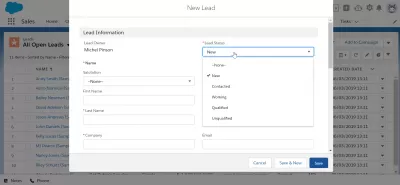 SalesForce: How To Use Leads? Everything You Need To Know : Adding a new lead in SalesForce dashboard