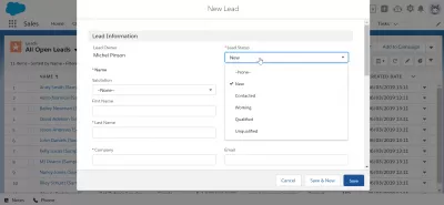 SalesForce: Hur använder man leads? Allt du behöver veta : Lägga till en ny ledning i SalesForce Dashboard