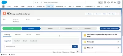 SalesForce: Как да използвам потенциални клиенти? Всичко, което трябва да знаете : Състоянието на оловото се промени на контакт след първи контакт с клиента