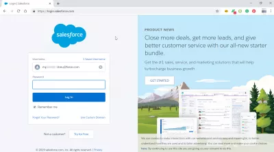 Bagaimana untuk login pada SalesForce? : Skrin log masuk SalesForce