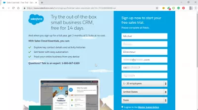 SalesForceにログインする方法は？ : 無料試用アカウントを作成する