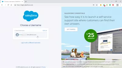 SalesForceにログインする方法は？ : ユーザー名を選択して営業部隊にログイン