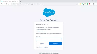 Bagaimana untuk login pada SalesForce? : Terlupa skrin kata laluan anda